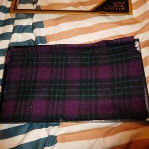 NEW VINTAGE JOCKEY MENS ACRYLIC MUFFLER SCARF IN BOX PLUM PLAID